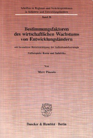 Piazolo: Bestimmungsfaktoren des wirtschaftlichen Wachstums von Entwicklungsländern