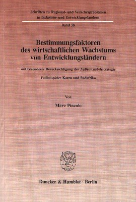 Piazolo: Bestimmungsfaktoren des wirtschaftlichen Wachstums von Entwicklungsländern